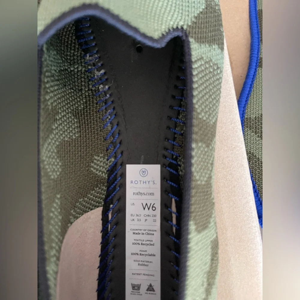ROTHY’S 'The Loafer' Loafer Flats in Olive Camo Green Women’s Size 6 - Picture 12 of 16